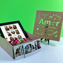 Carregar imagem no visualizador da galeria, Cesta romântica + Quadro Casal + 6 Fotos Vintage