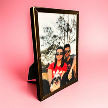 Carregar imagem no visualizador da galeria, Porta Retrato Aço Inox 10x15 Rosê Gold + Foto Revelada