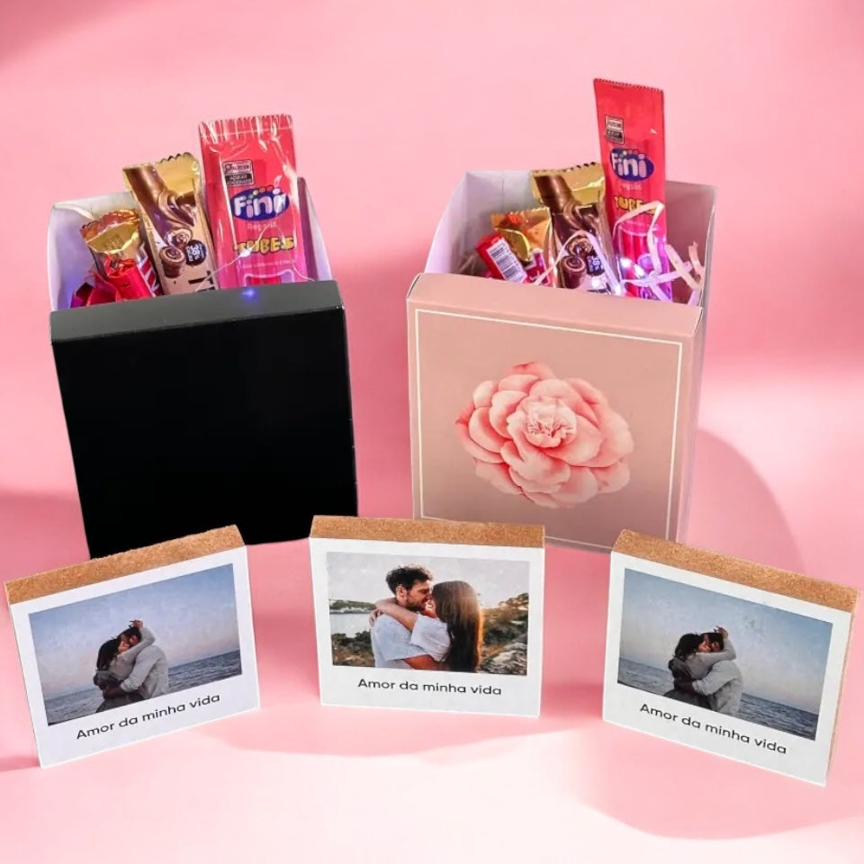 Cesta Romântica 7 + 3 Porta-Retratos de Mesa